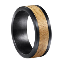 Load image into Gallery viewer, The Old Fashion 🥃 Black Tungsten/White Oak Whiskey Barrel - whiskeybarrelrings