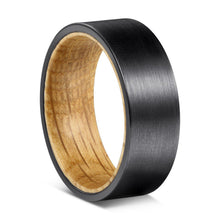 Load image into Gallery viewer, The Manhattan 🥃 Black Tungsten/White Oak Whiskey Barrel - whiskeybarrelrings